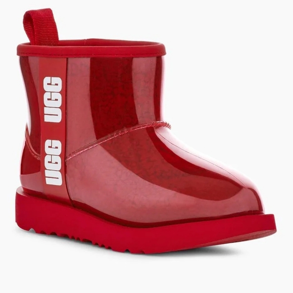 UGG girl's clear classic red mini boots - Picture 13 of 13